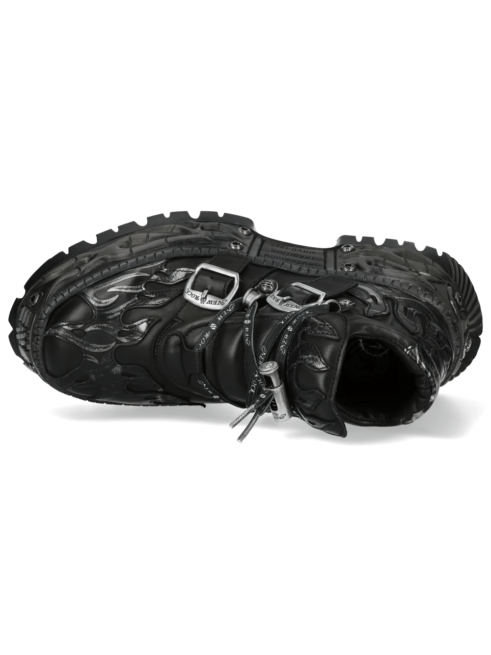 NEW ROCK Men's Flame Shoes with Double Buckle Straps