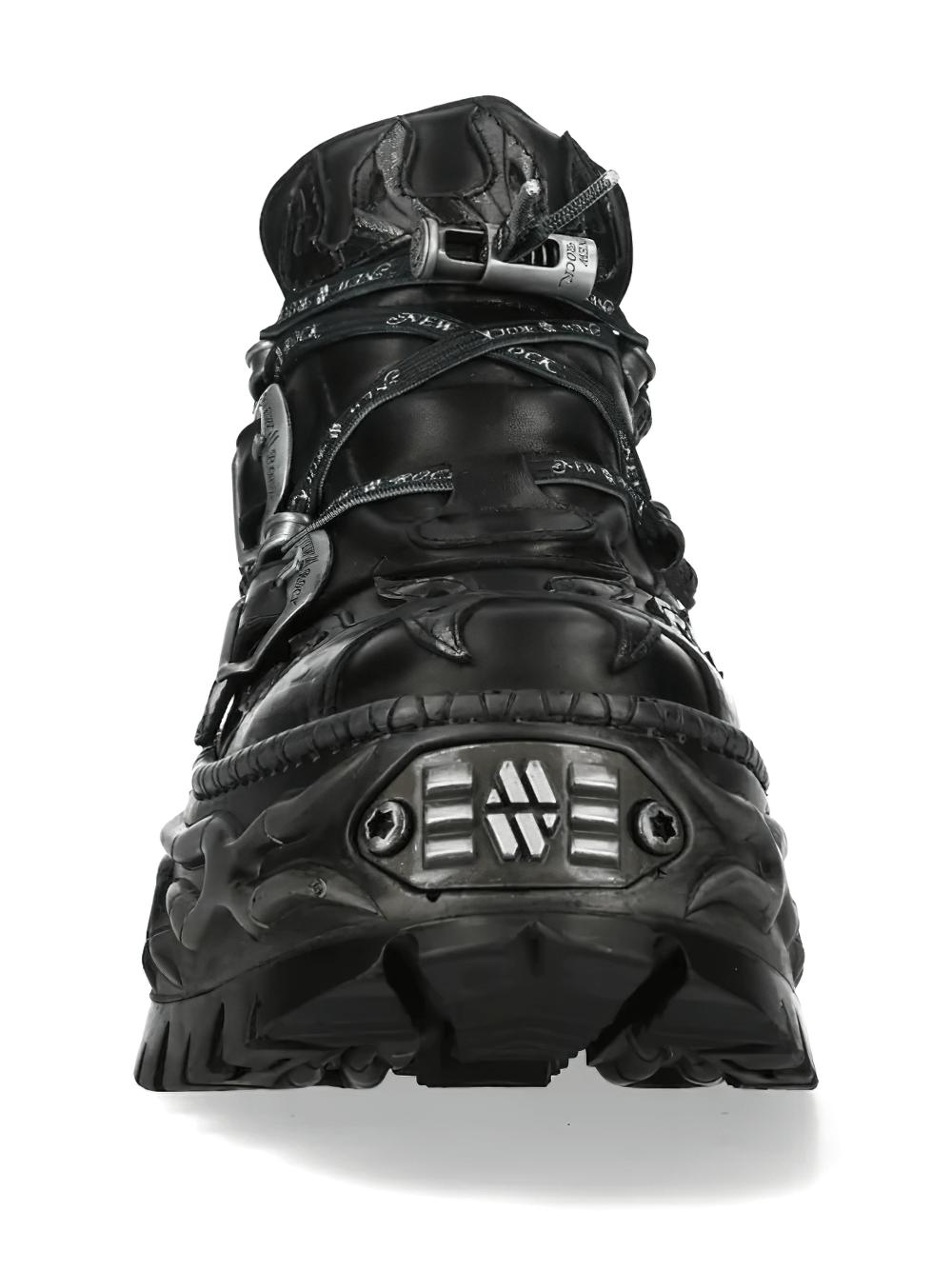 NEW ROCK Men's Flame Shoes with Double Buckle Straps