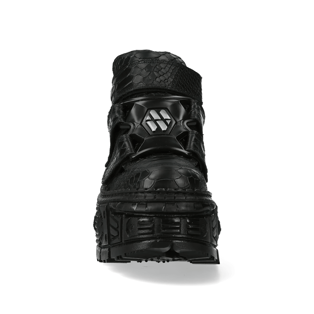 NEW ROCK Men's Gothic Ankle Boots with Textured Croc Pattern