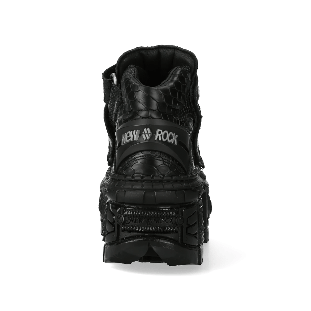 NEW ROCK Men's Gothic Ankle Boots with Textured Croc Pattern