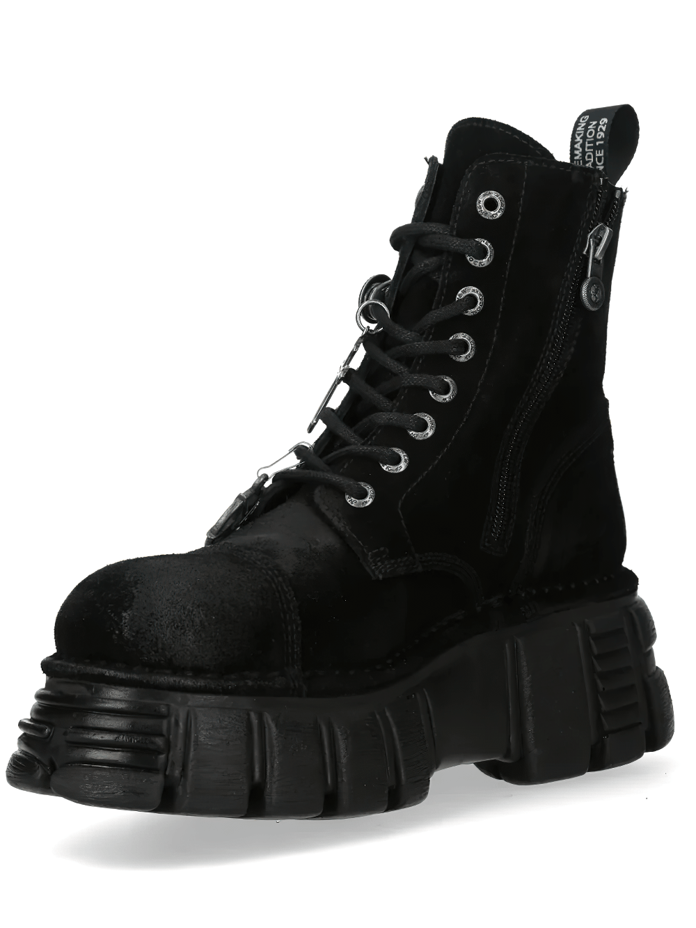 NEW ROCK Men's Gothic Charm Combat Boots with Cross Details