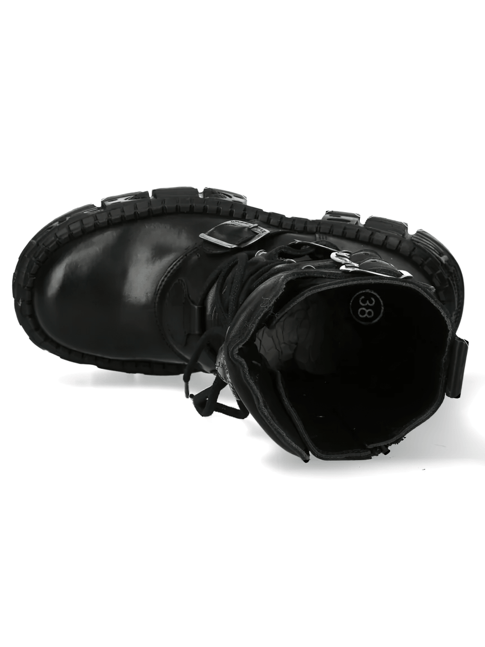 NEW ROCK Men's Gothic Platform Boots with Four Buckle Straps