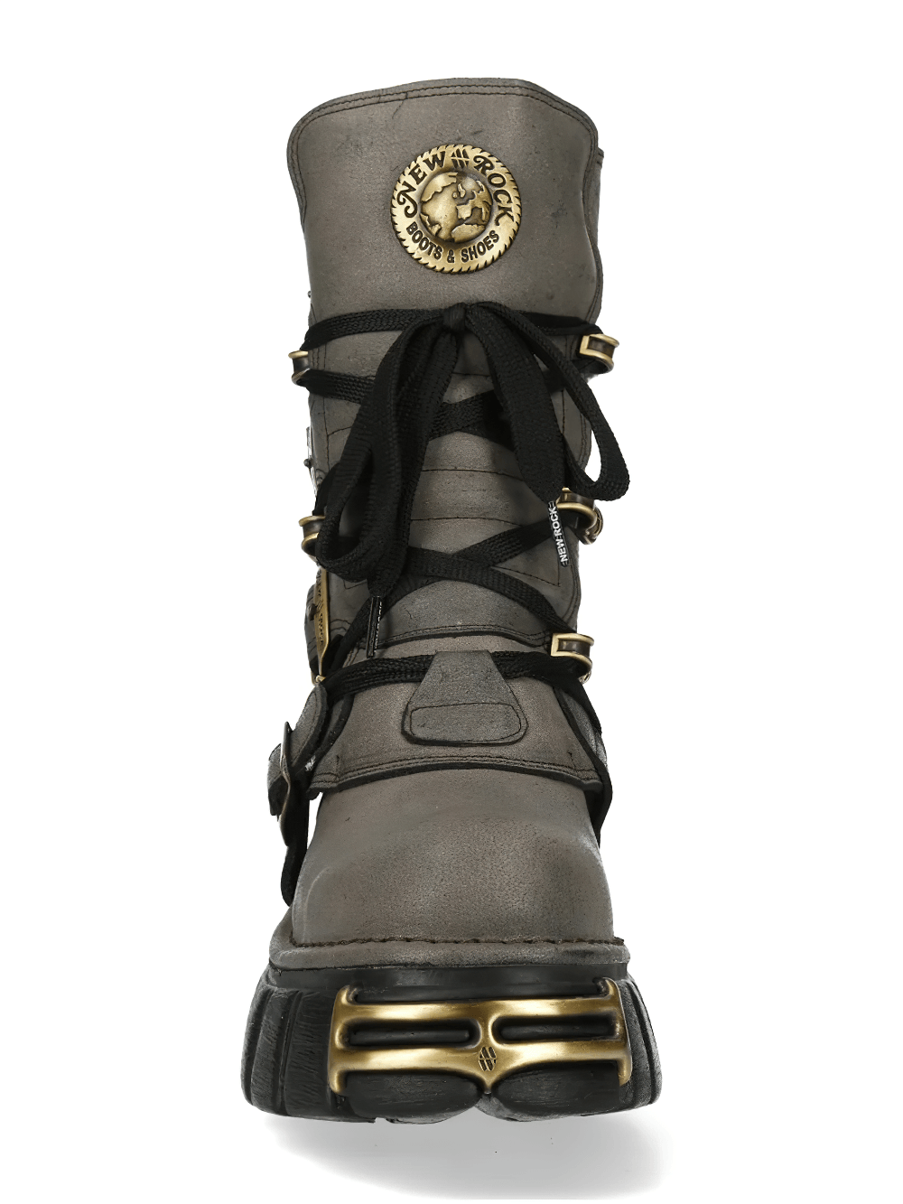 NEW ROCK Men's Gothic Platform Boots with Rugged Buckle Set