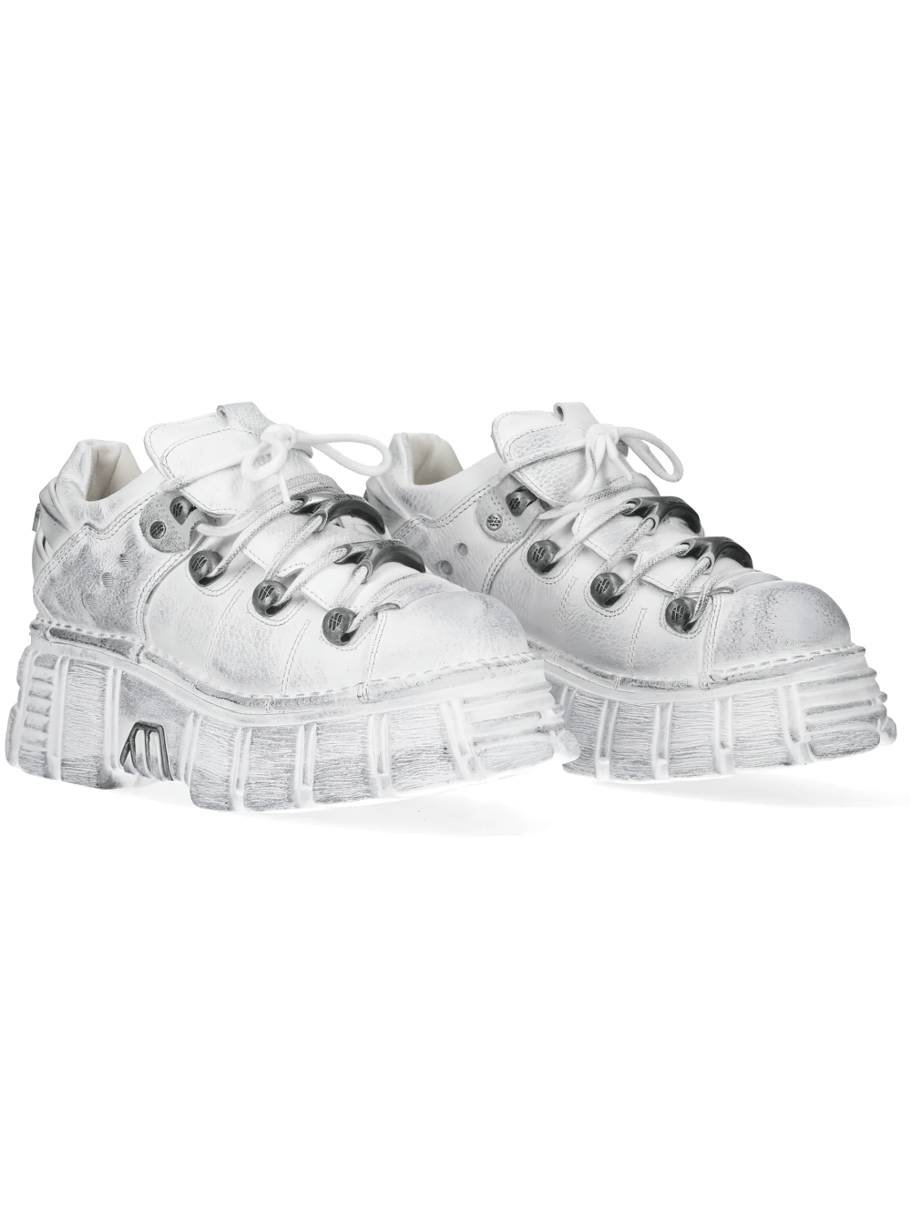 NEW ROCK Men's Gothic Platform Shoes with Silver Trim Edge