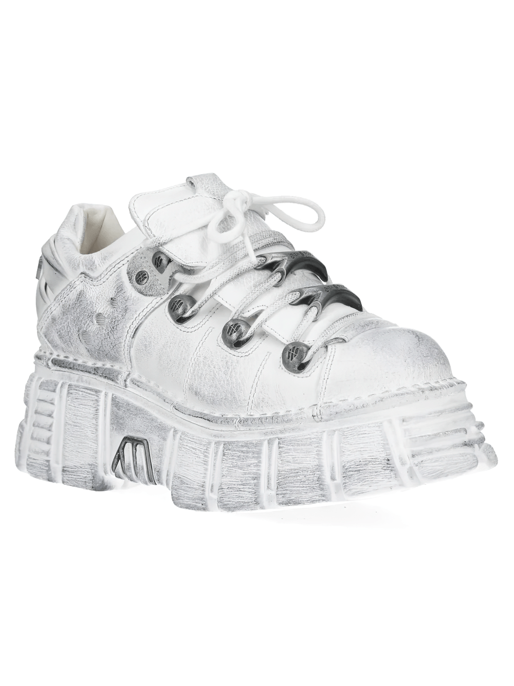 NEW ROCK Men's Gothic Platform Shoes with Silver Trim Edge