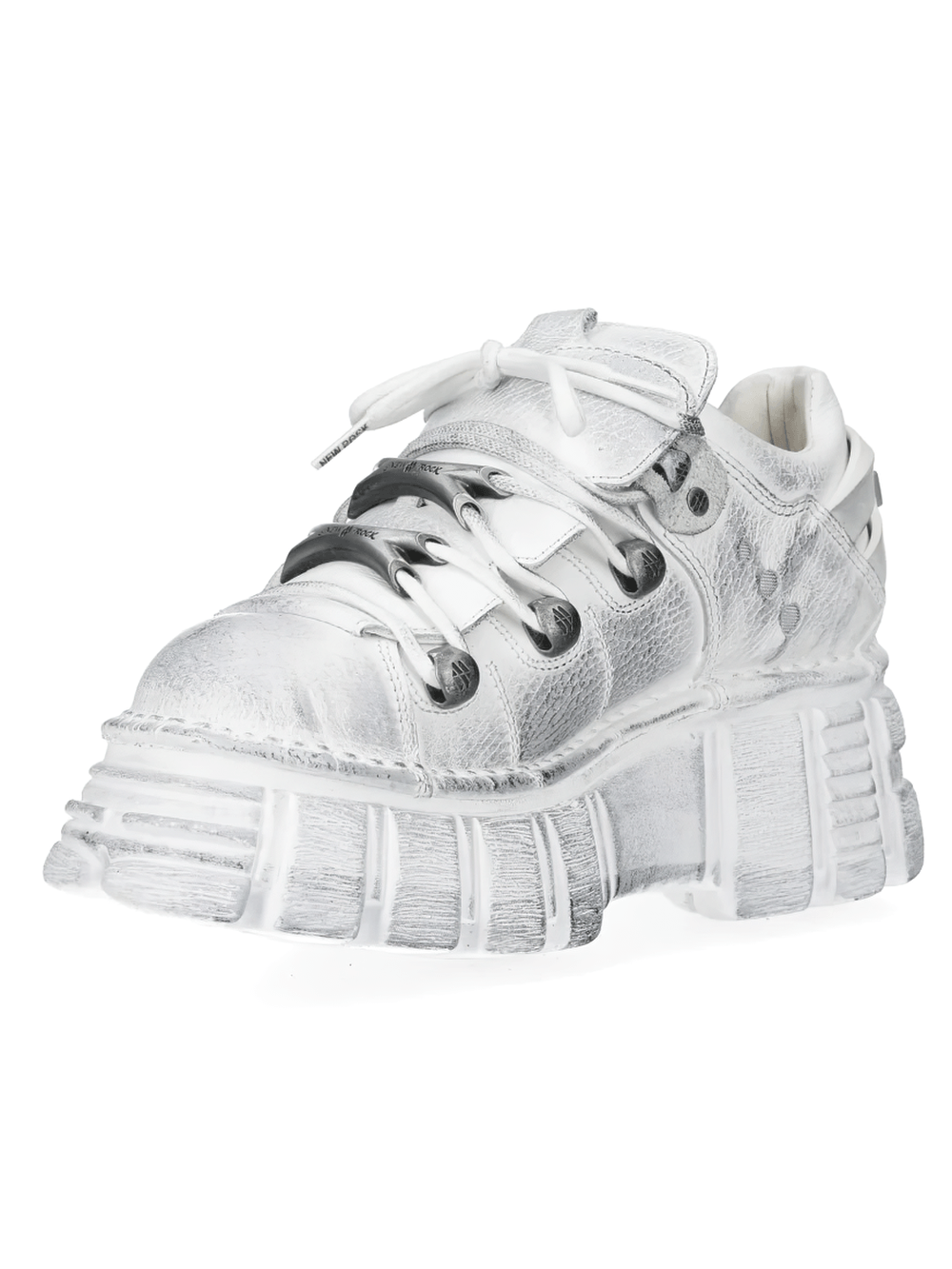 NEW ROCK Men's Gothic Platform Shoes with Silver Trim Edge