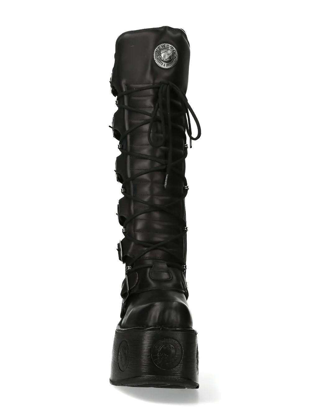NEW ROCK Men's High Boots with Buckles and Platform Sole
