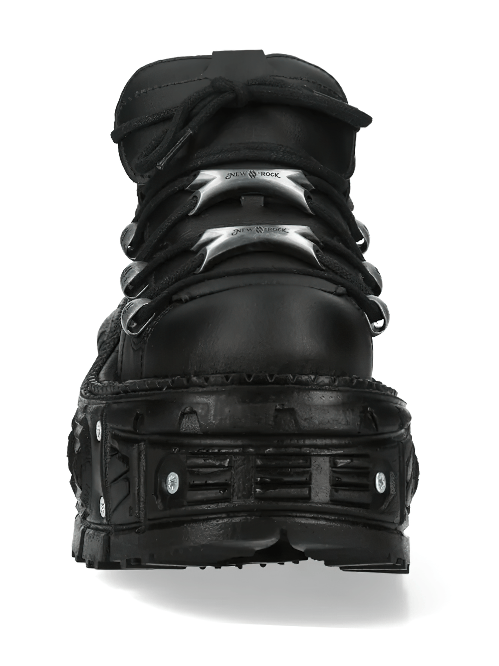 NEW ROCK Men's Industrial Platform Shoes with Silver Hooks