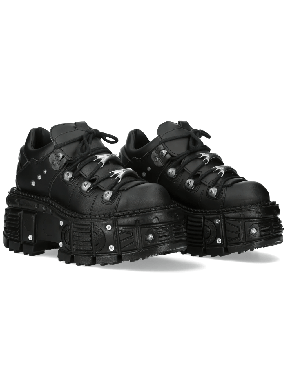NEW ROCK Men's Industrial Platform Shoes with Silver Hooks