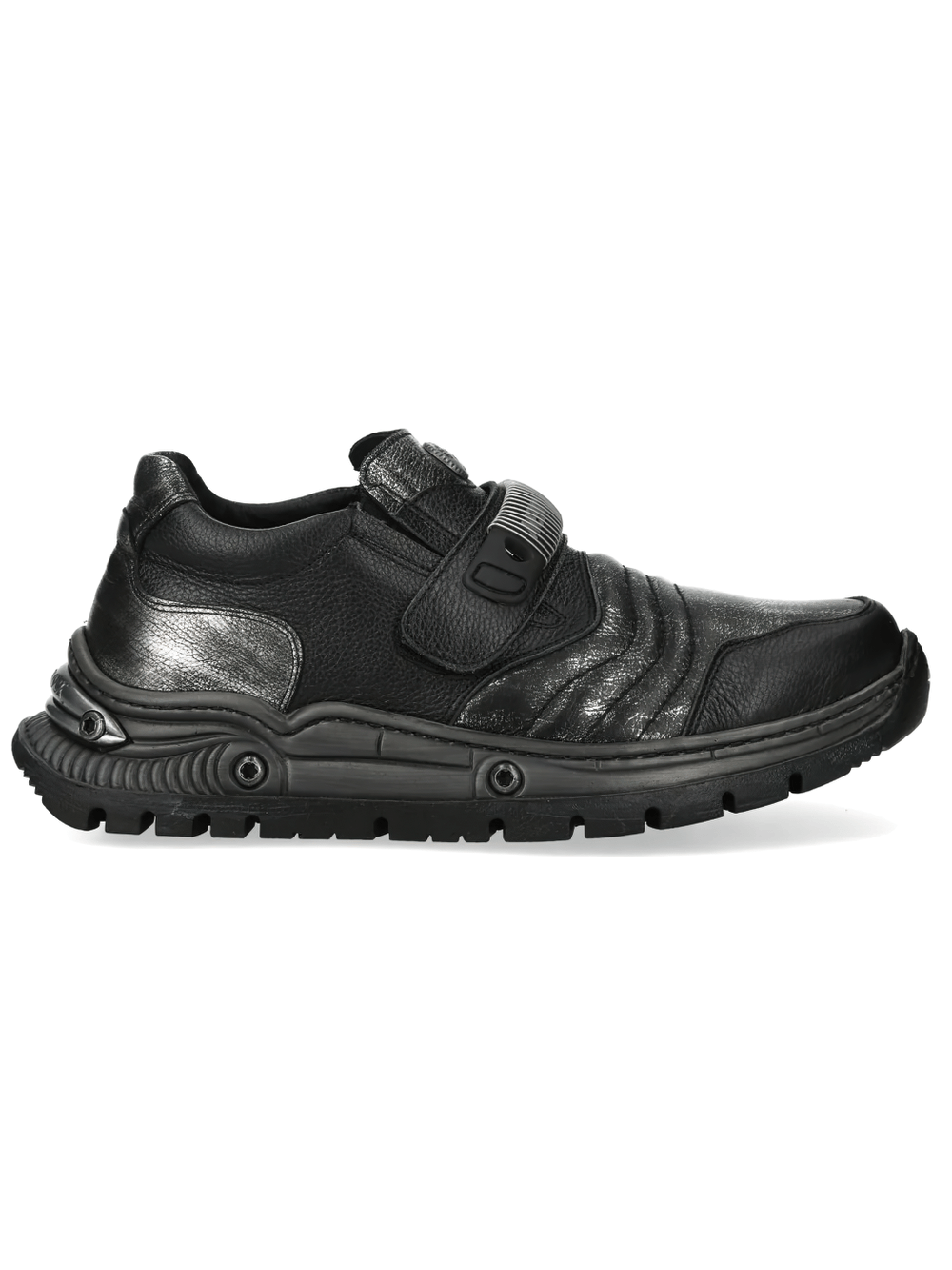 NEW ROCK Men's Industrial Shoes with Metallic Strap Detail