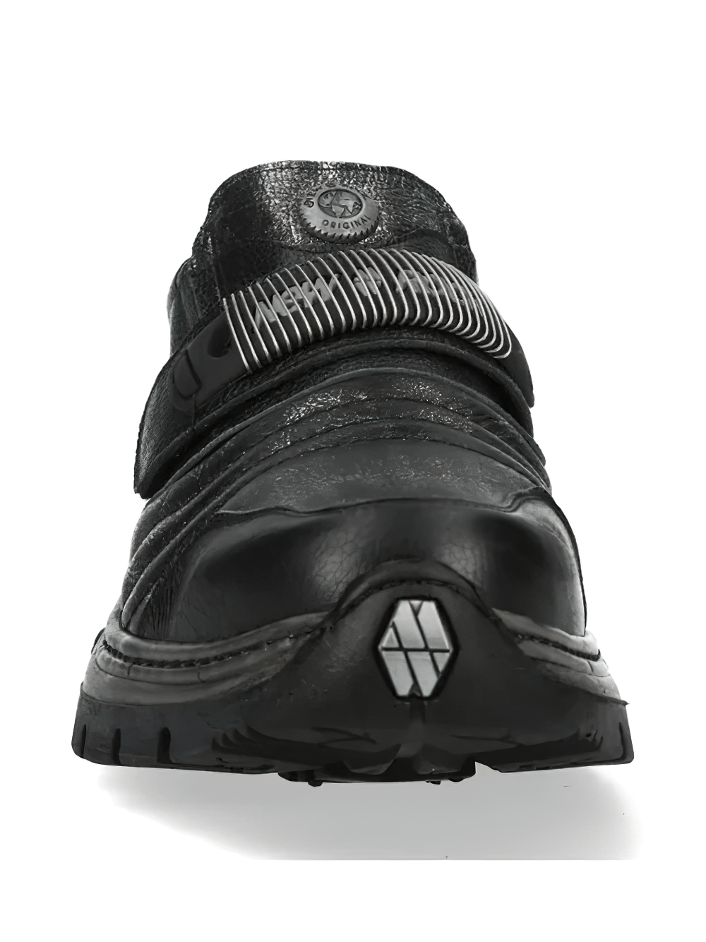 NEW ROCK Men's Industrial Shoes with Metallic Strap Detail