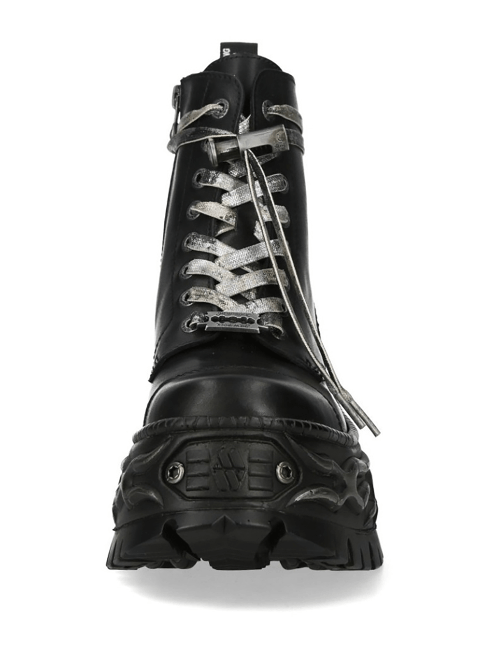 NEW ROCK Men's Lace Up Boots with Sculpted Platform Soles