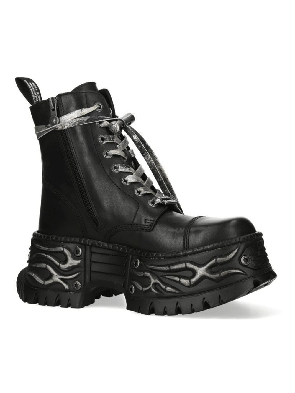 NEW ROCK Men's Lace Up Boots with Sculpted Platform Soles
