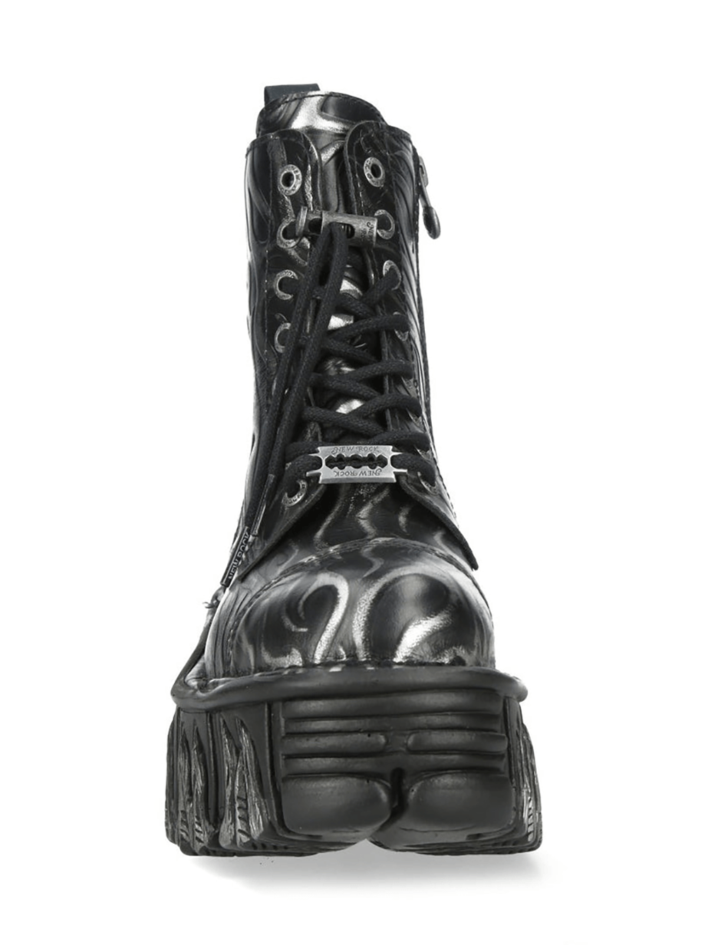 NEW ROCK Men's Platform Ankle Boots With Flame Tread Sole