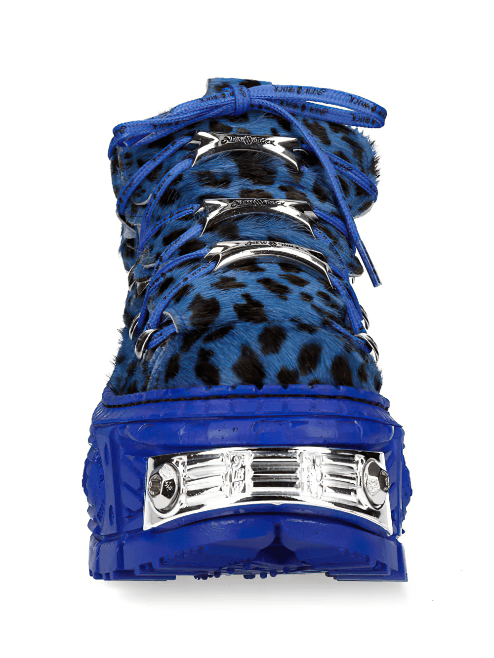 NEW ROCK Men's Platform Shoes with Metallic Hardware Trim