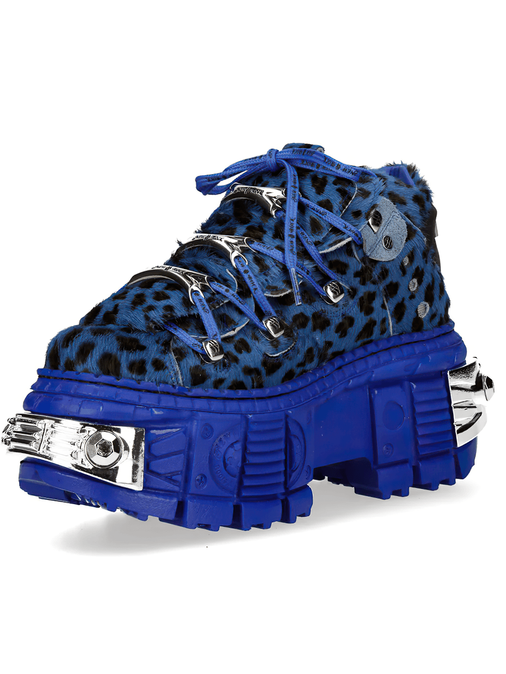 NEW ROCK Men's Platform Shoes with Metallic Hardware Trim