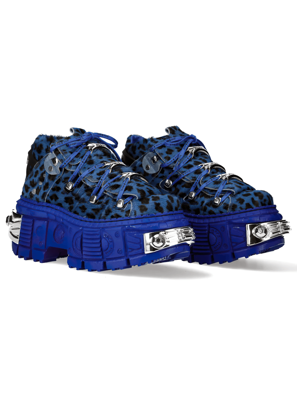 NEW ROCK Men's Platform Shoes with Metallic Hardware Trim