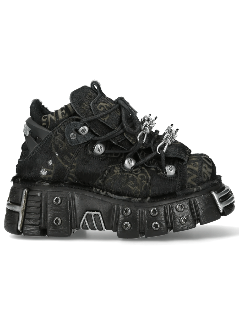 NEW ROCK Men's Punk Ankle Boots With Barbed Wire Plates