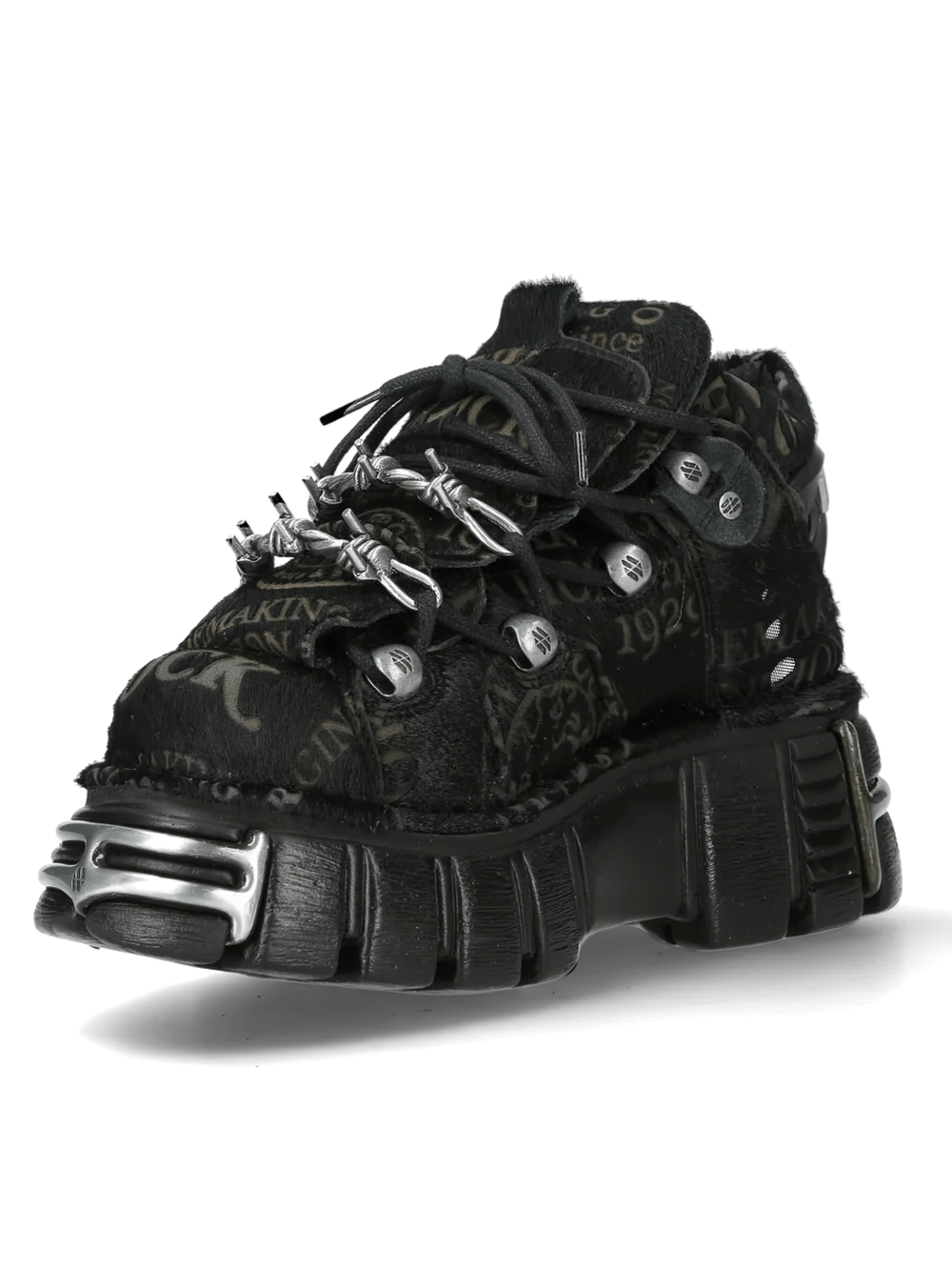 NEW ROCK Men's Punk Ankle Boots With Barbed Wire Plates