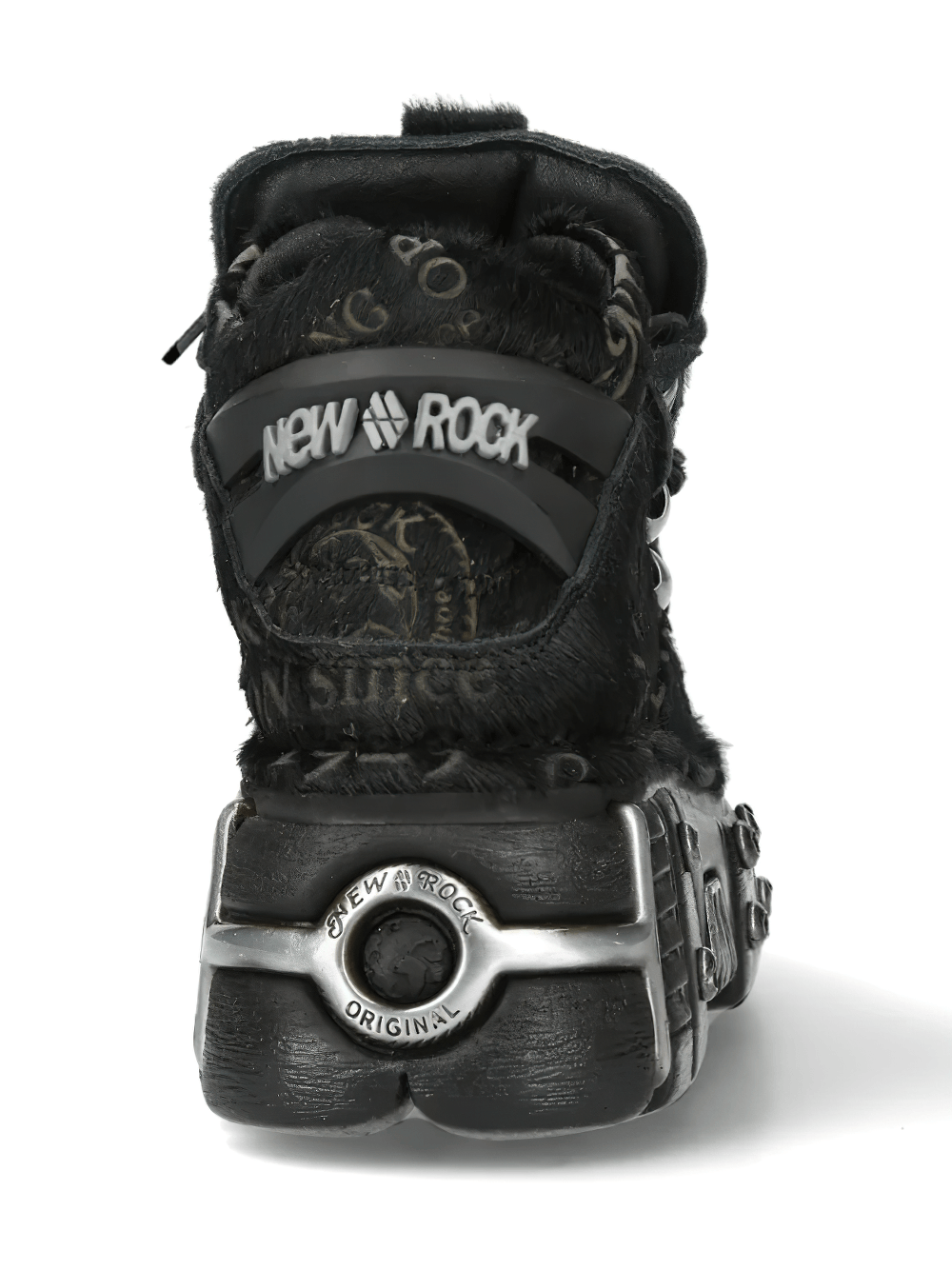 NEW ROCK Men's Punk Ankle Boots With Barbed Wire Plates