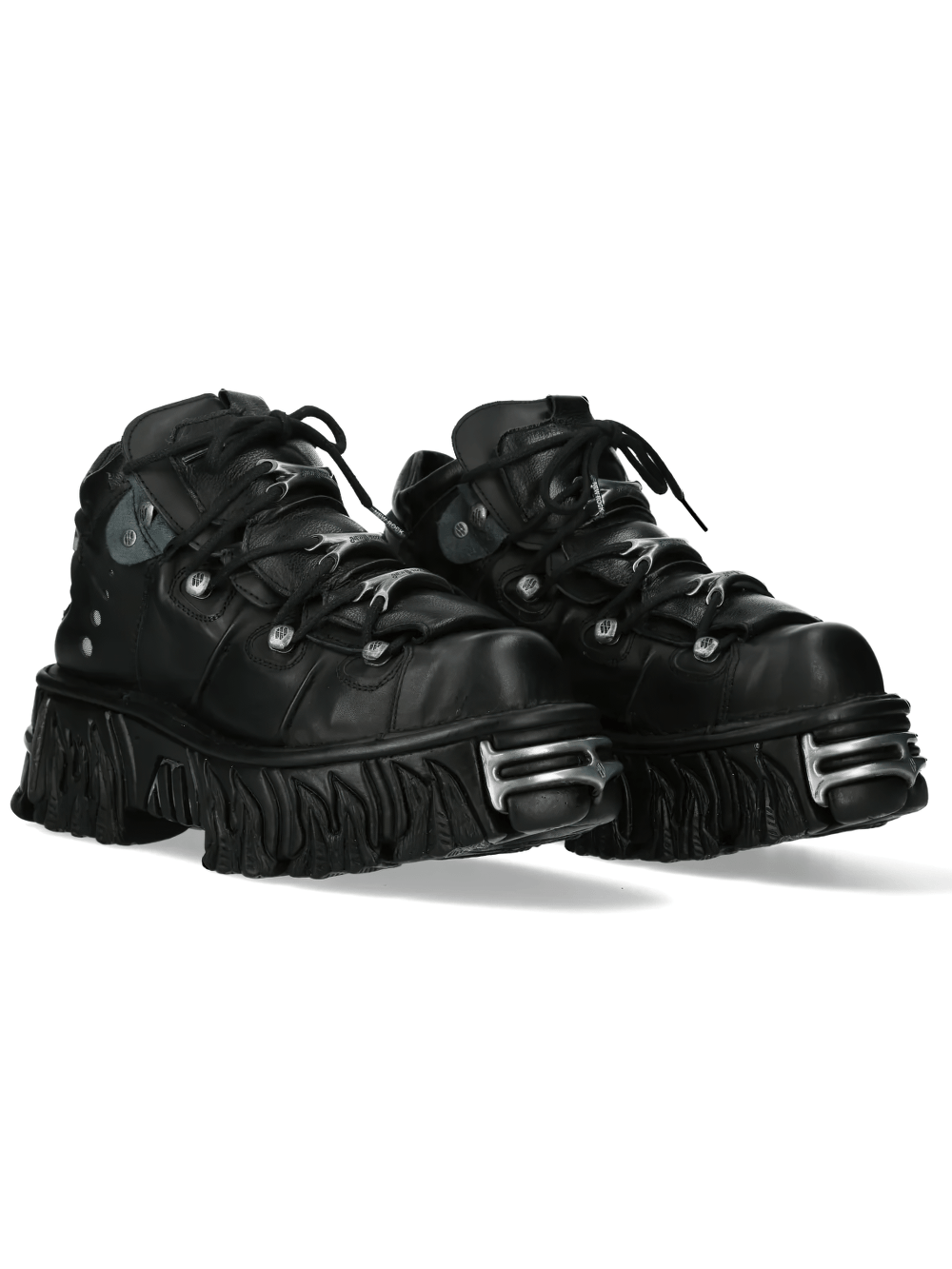 NEW ROCK Men's Punk Ankle Boots With Front Plates Trim