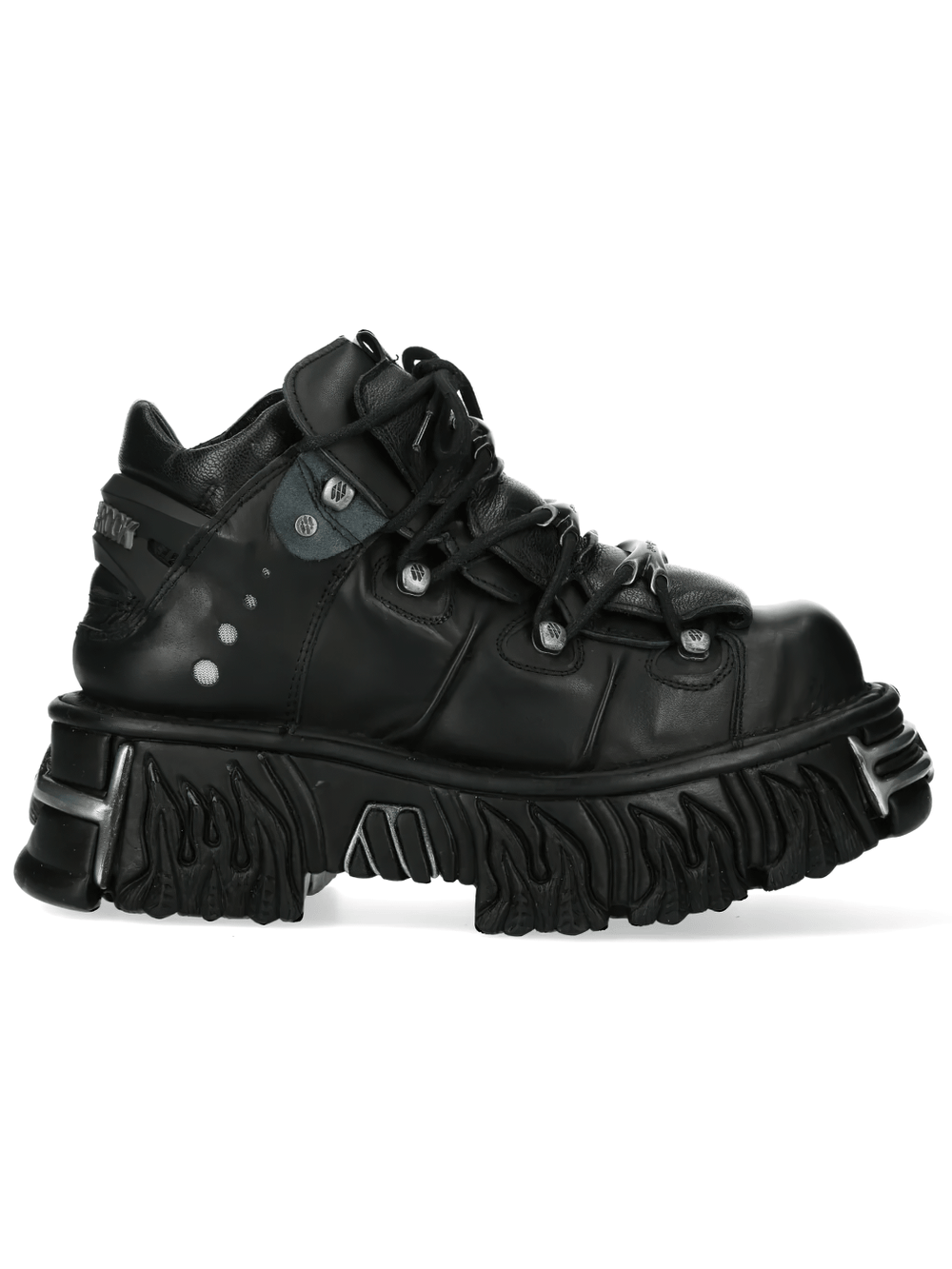 NEW ROCK Men's Punk Ankle Boots With Front Plates Trim