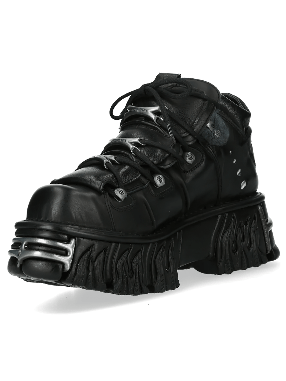 NEW ROCK Men's Punk Ankle Boots With Front Plates Trim