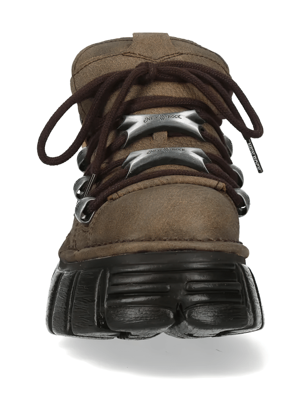 NEW ROCK Men's Punk Ankle Boots With Silver Hardware Details
