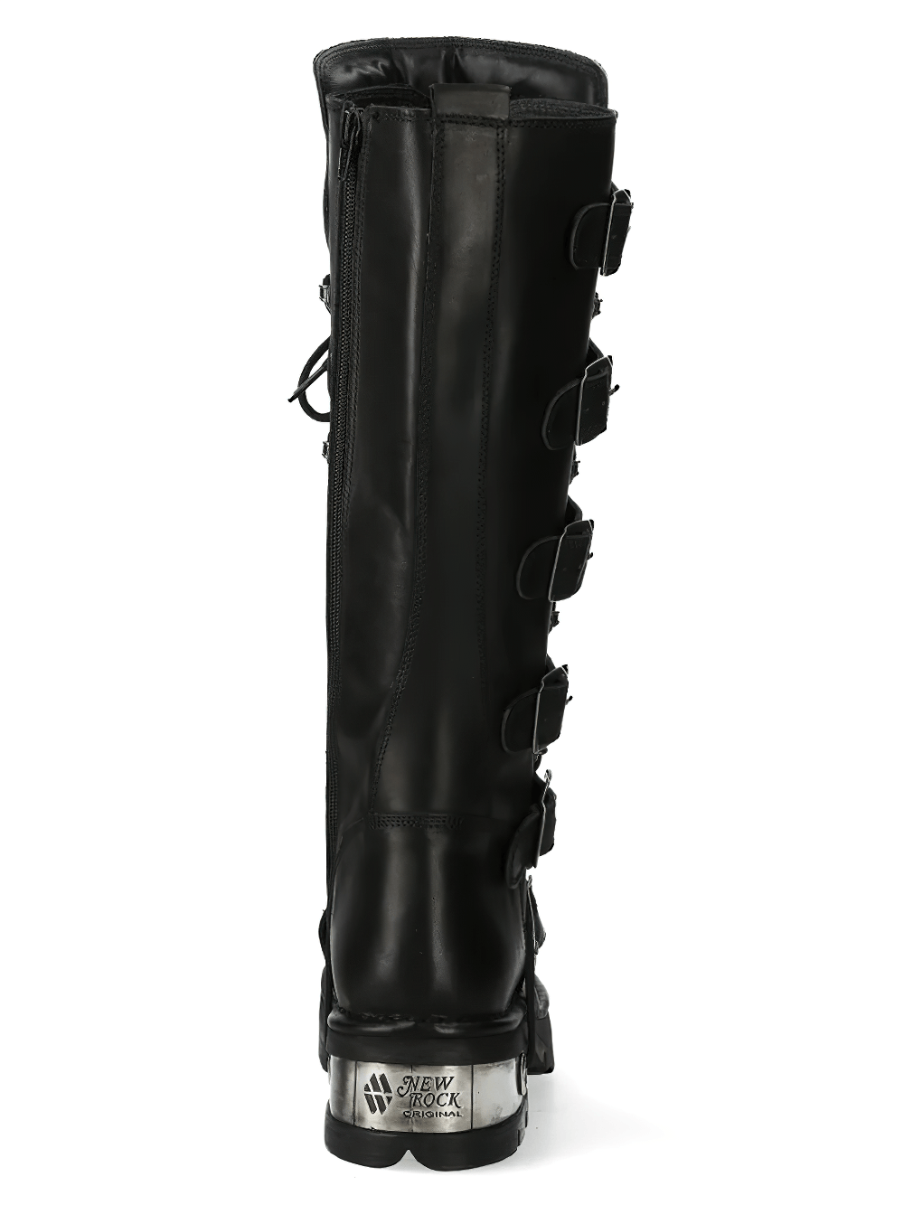 NEW ROCK Men's Punk Knee Boots with Side Zip and Metal Heels