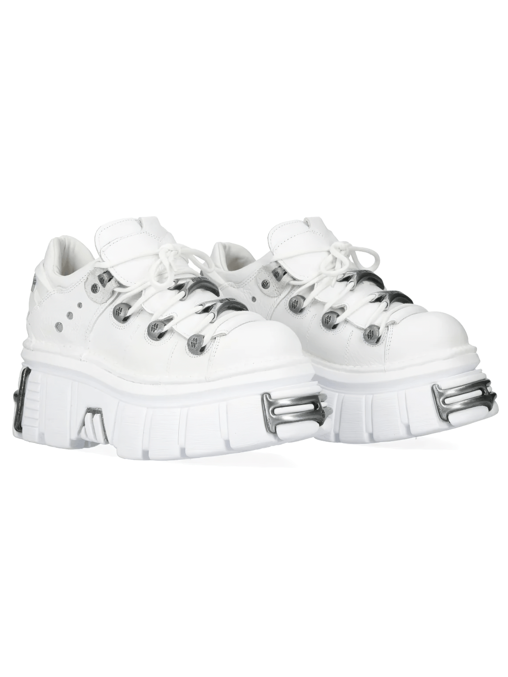 NEW ROCK Men's Punk Platform Shoes with Silver Trim Edge