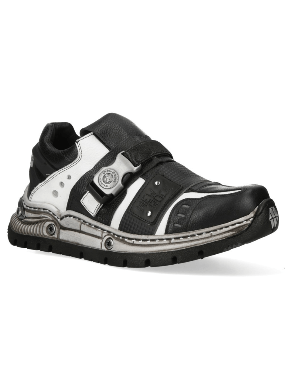 NEW ROCK Men's Punk Shoes with Buckle Strap Detail