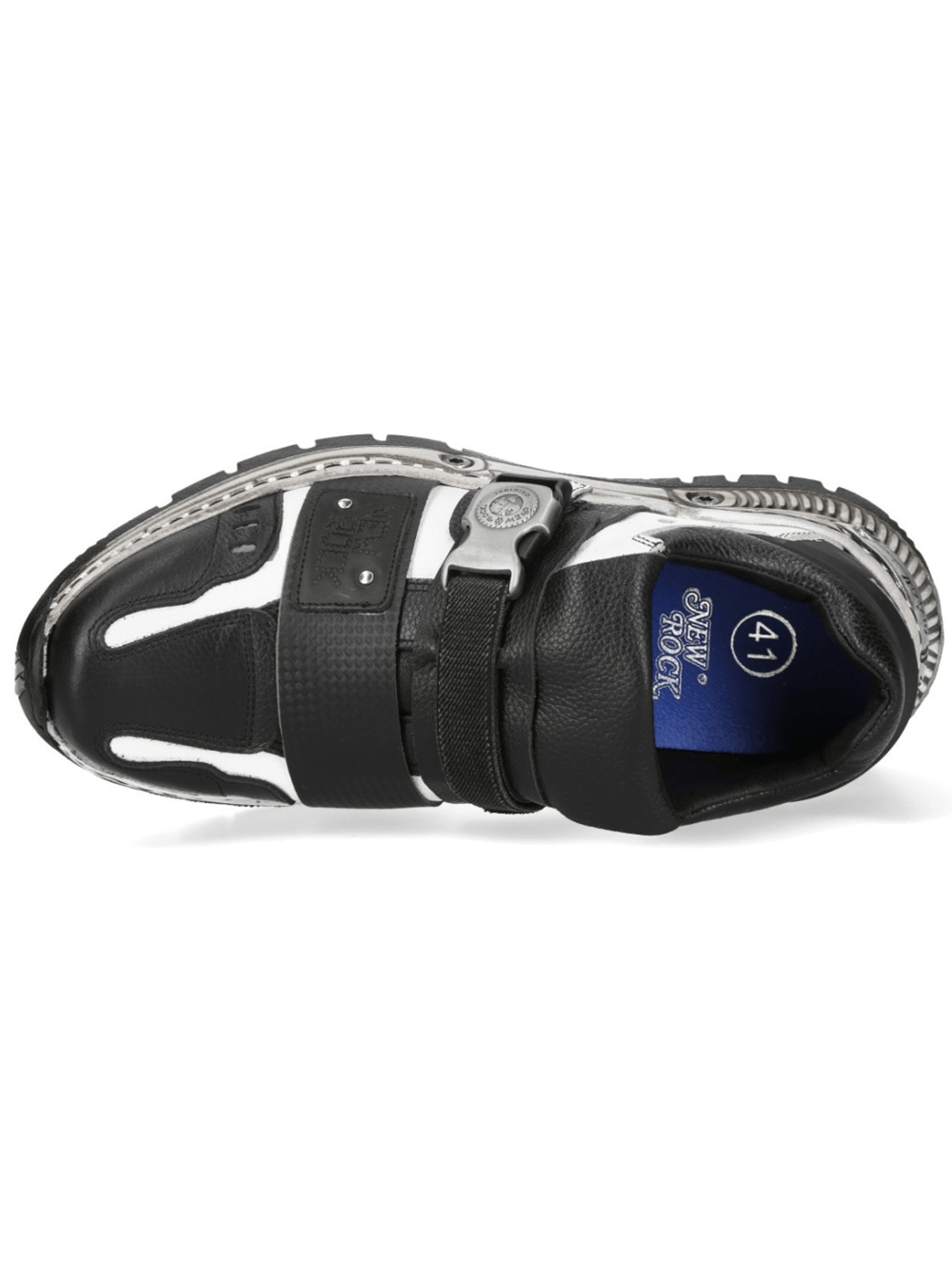 NEW ROCK Men's Punk Shoes with Buckle Strap Detail