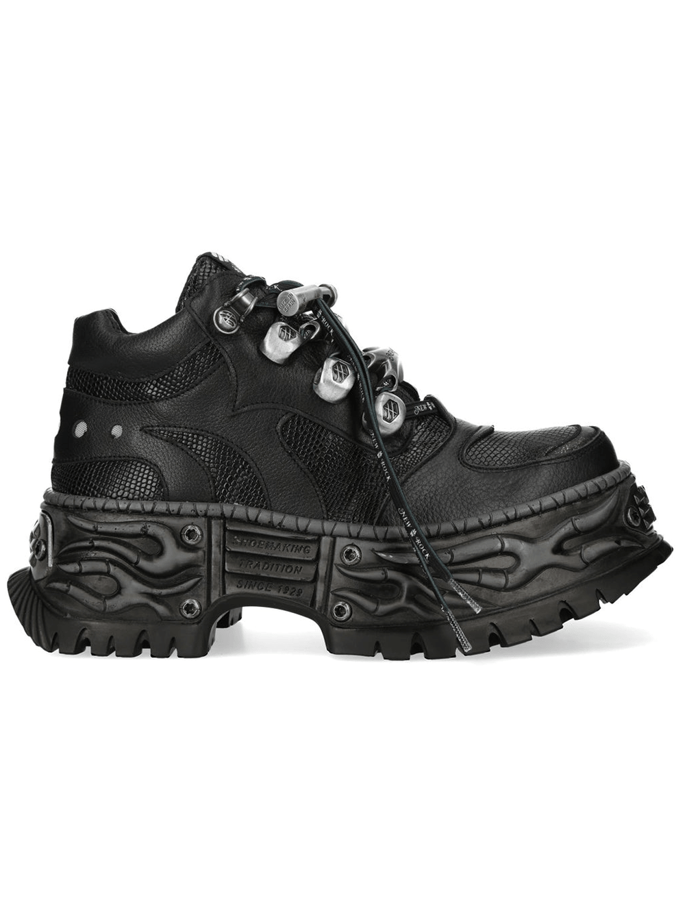 NEW ROCK Men's Rock Platform Shoes With Flame Tread Sole