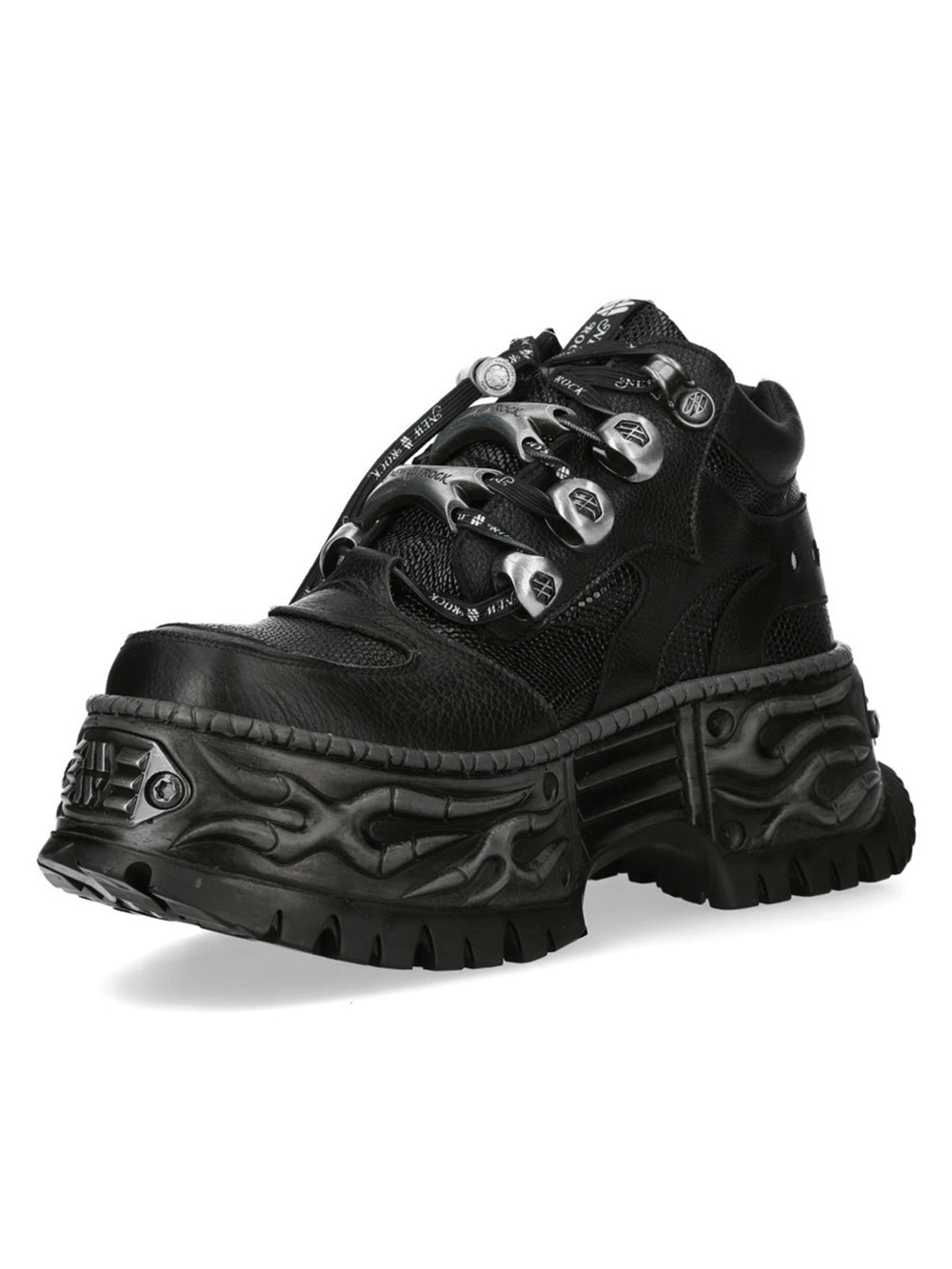 NEW ROCK Men's Rock Platform Shoes With Flame Tread Sole