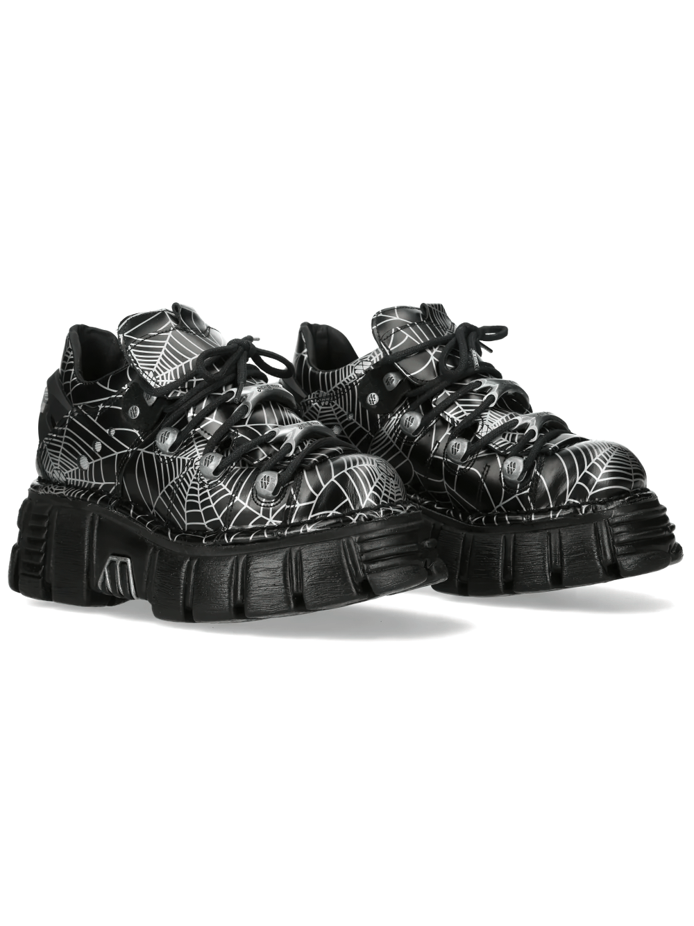 NEW ROCK Men's Rock Platform Shoes with Web Print Hardware
