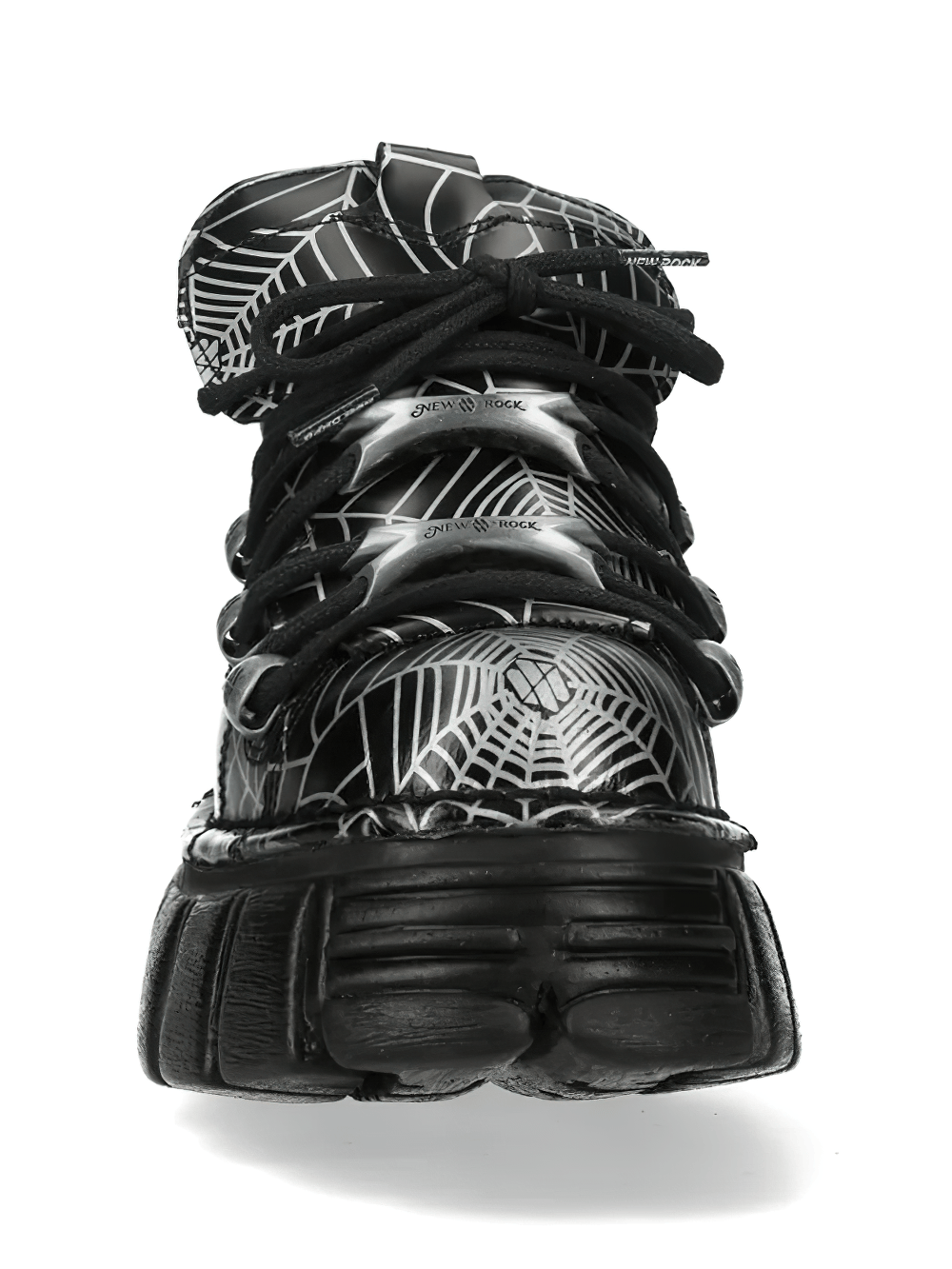 NEW ROCK Men's Rock Platform Shoes with Web Print Hardware