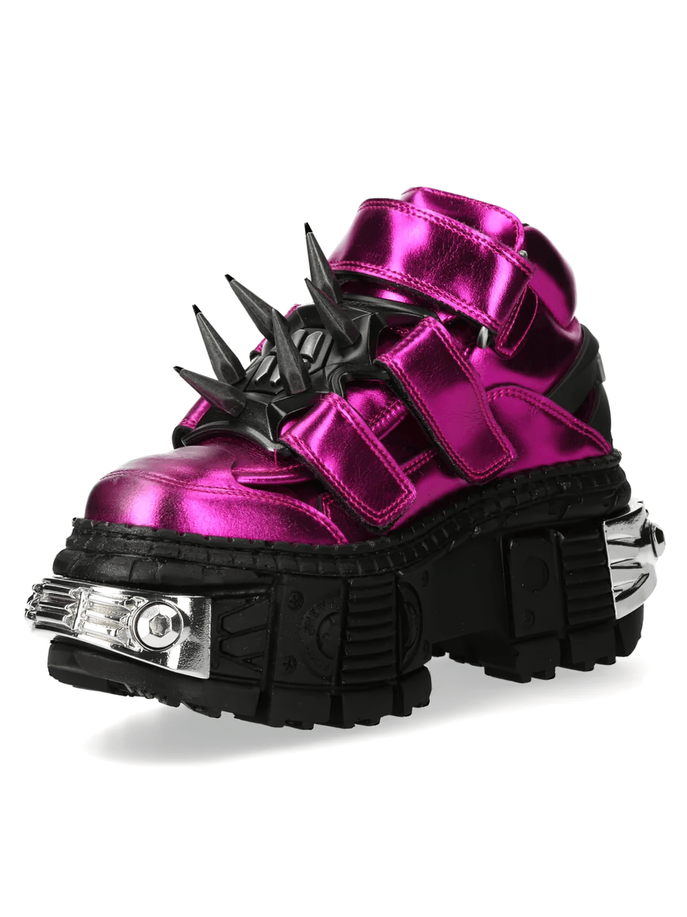 NEW ROCK Men's Rock Platform Sneakers with Spike Details