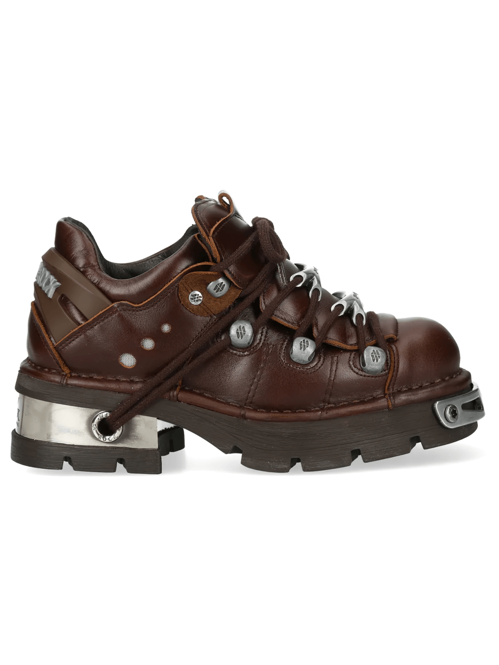 NEW ROCK Men's Shoes with Metal Plates and Rugged Lug Sole