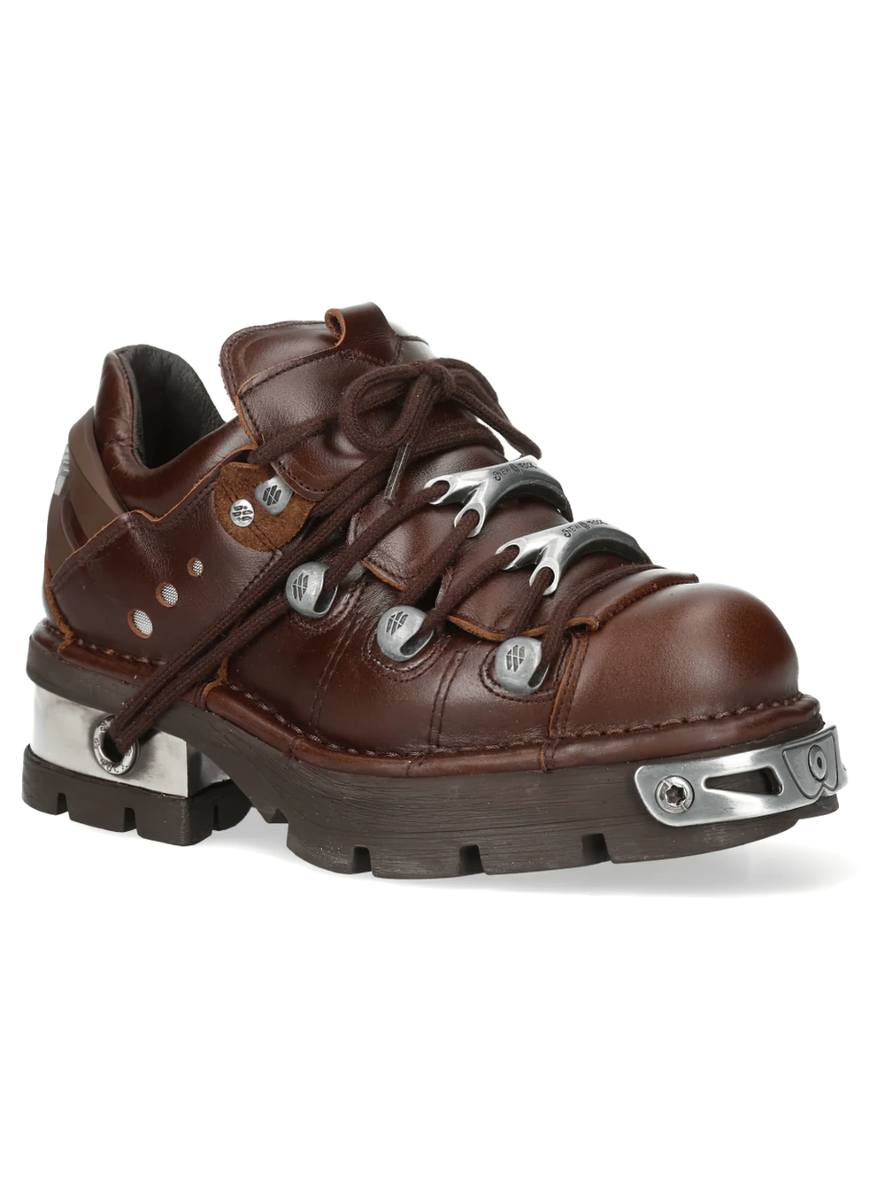 NEW ROCK Men's Shoes with Metal Plates and Rugged Lug Sole