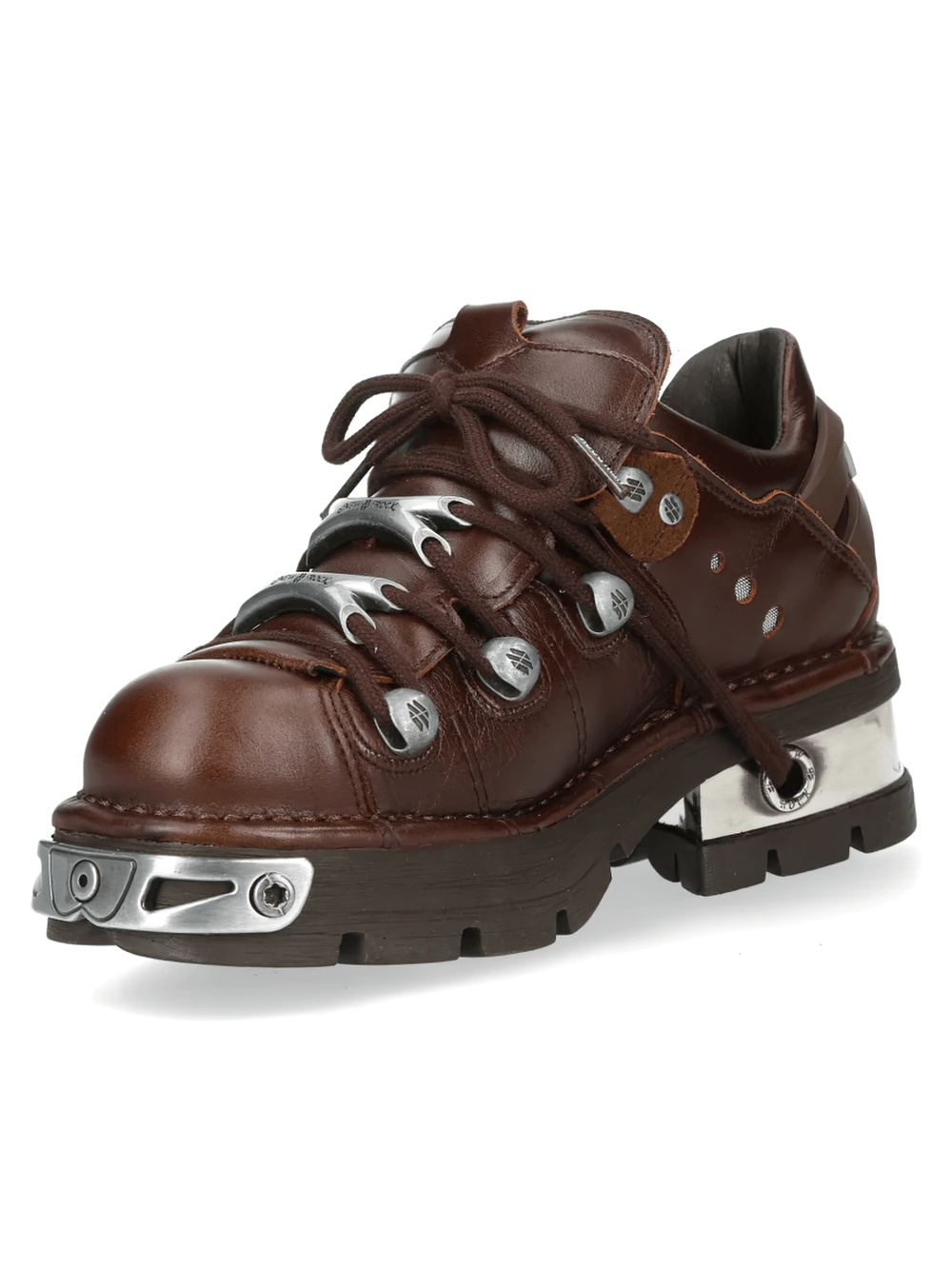NEW ROCK Men's Shoes with Metal Plates and Rugged Lug Sole