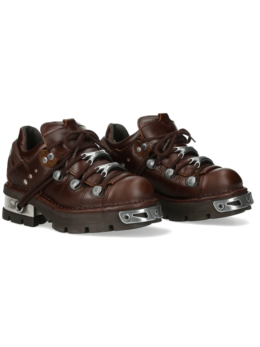NEW ROCK Men's Shoes with Metal Plates and Rugged Lug Sole