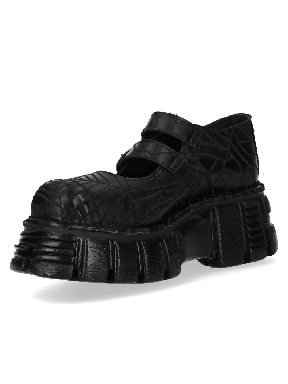 NEW ROCK Men's Spiderweb Buckle Platform Shoes