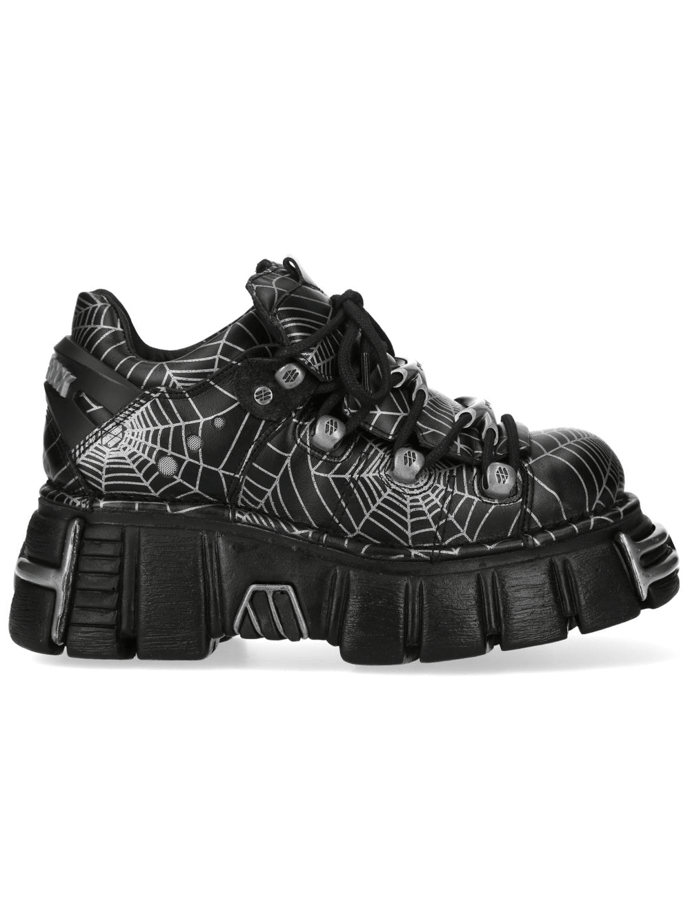 NEW ROCK Men's Spiderweb Platform Shoes with Metal Toe