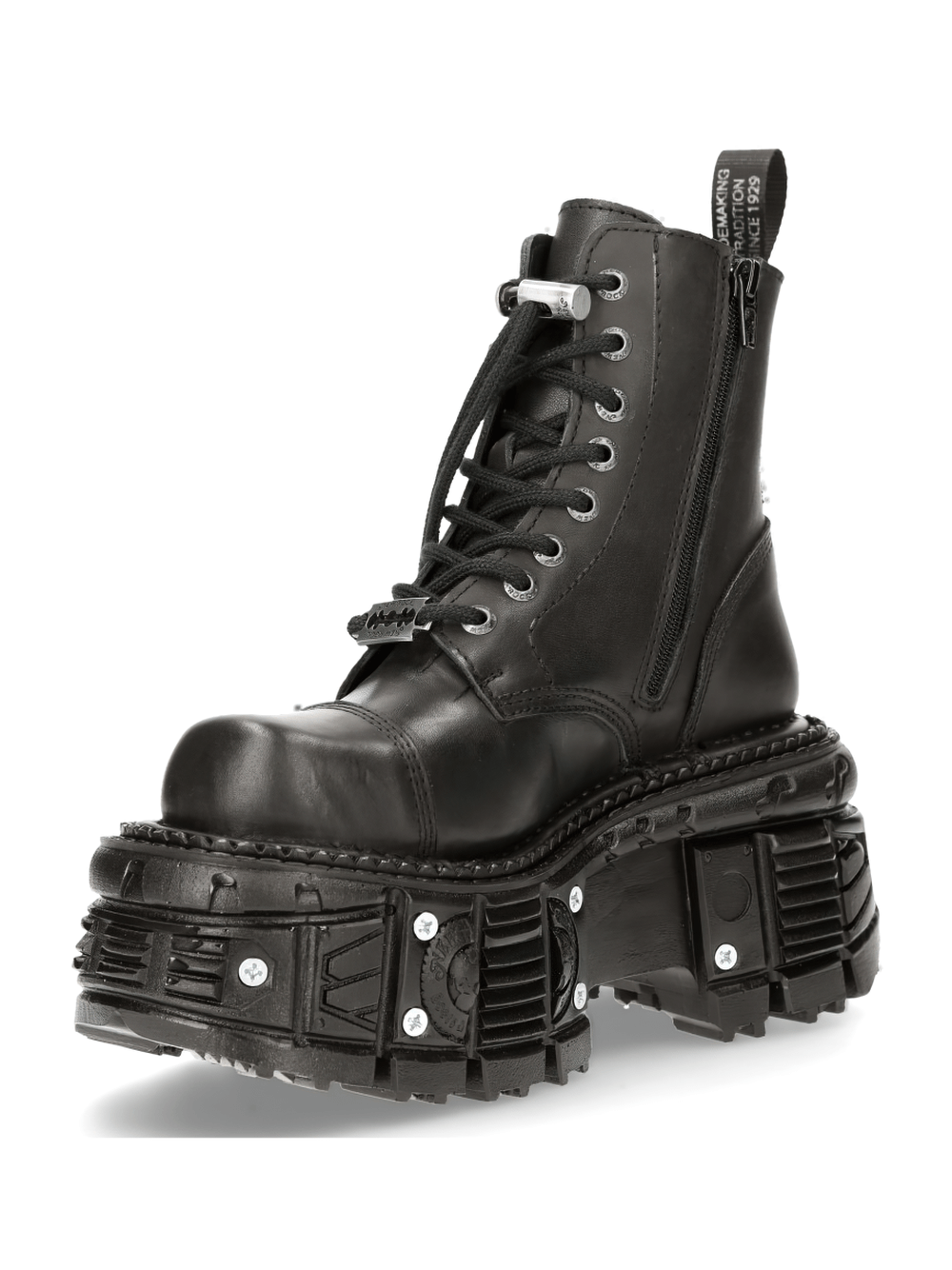 NEW ROCK Men's Military Ankle Boots With Gothic Platform Design