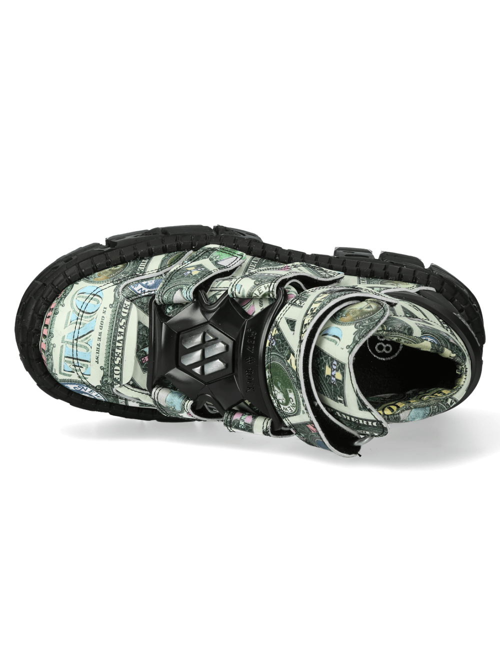 NEW ROCK Men's Money Print Strap Boots - Bold and Stylish