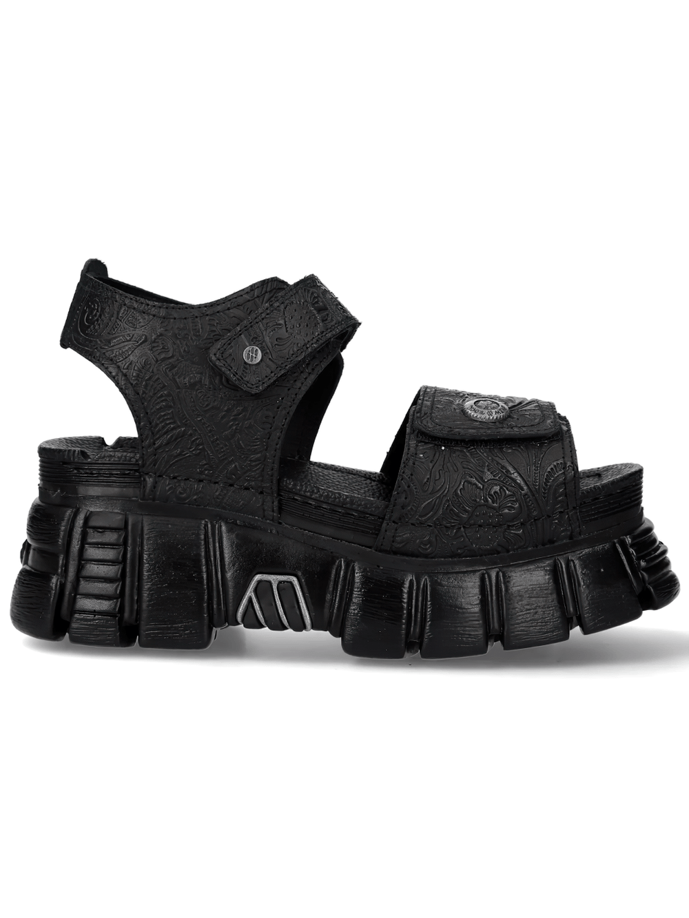 NEW ROCK Platform Sandals with Embossed Punk Strap Style