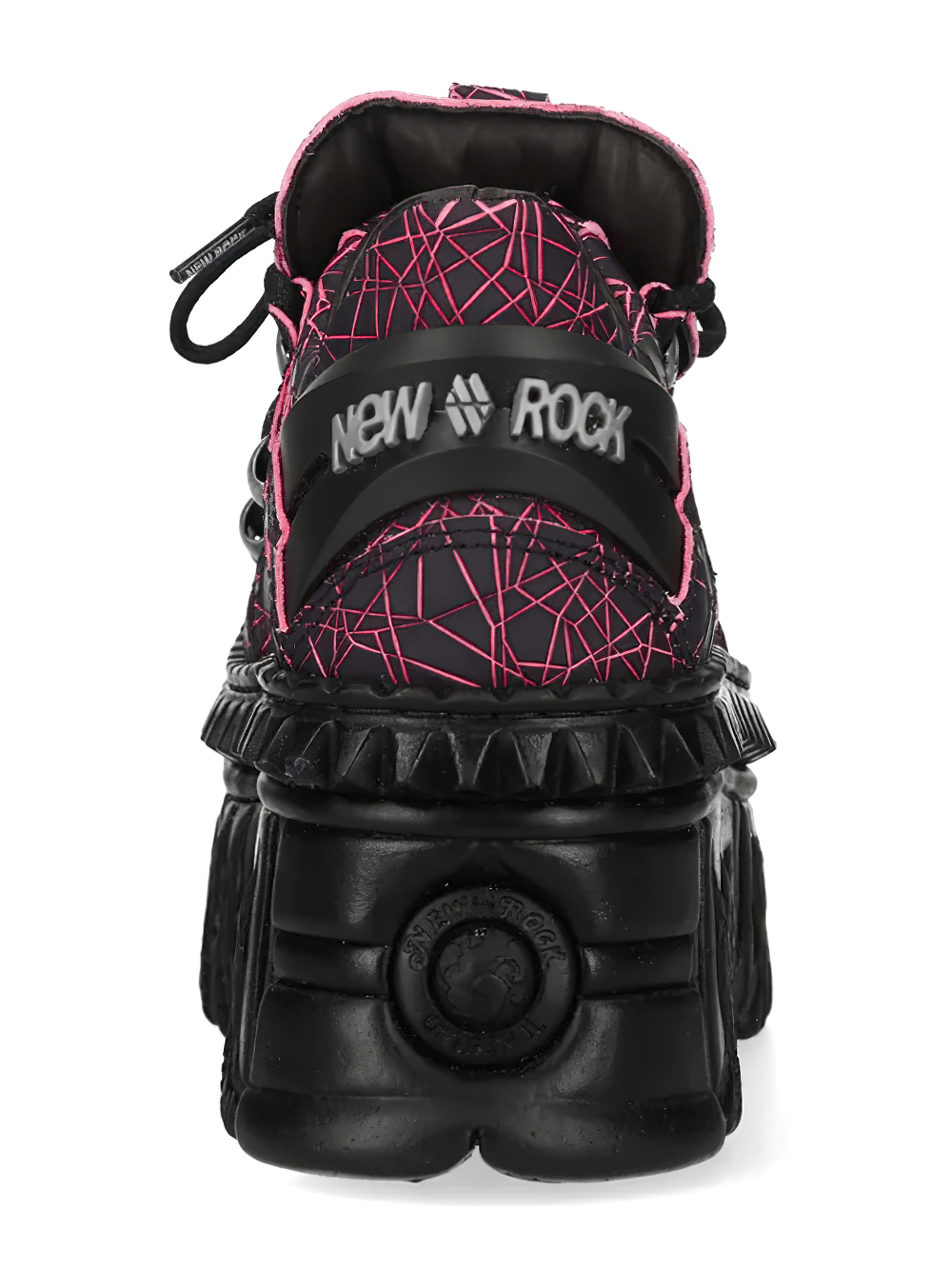 NEW ROCK Platform Shoes with Flame Sole and Line Patterns