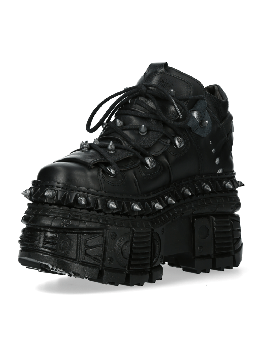 NEW ROCK Men's Punk Black Platform Ankle Boots With Studs