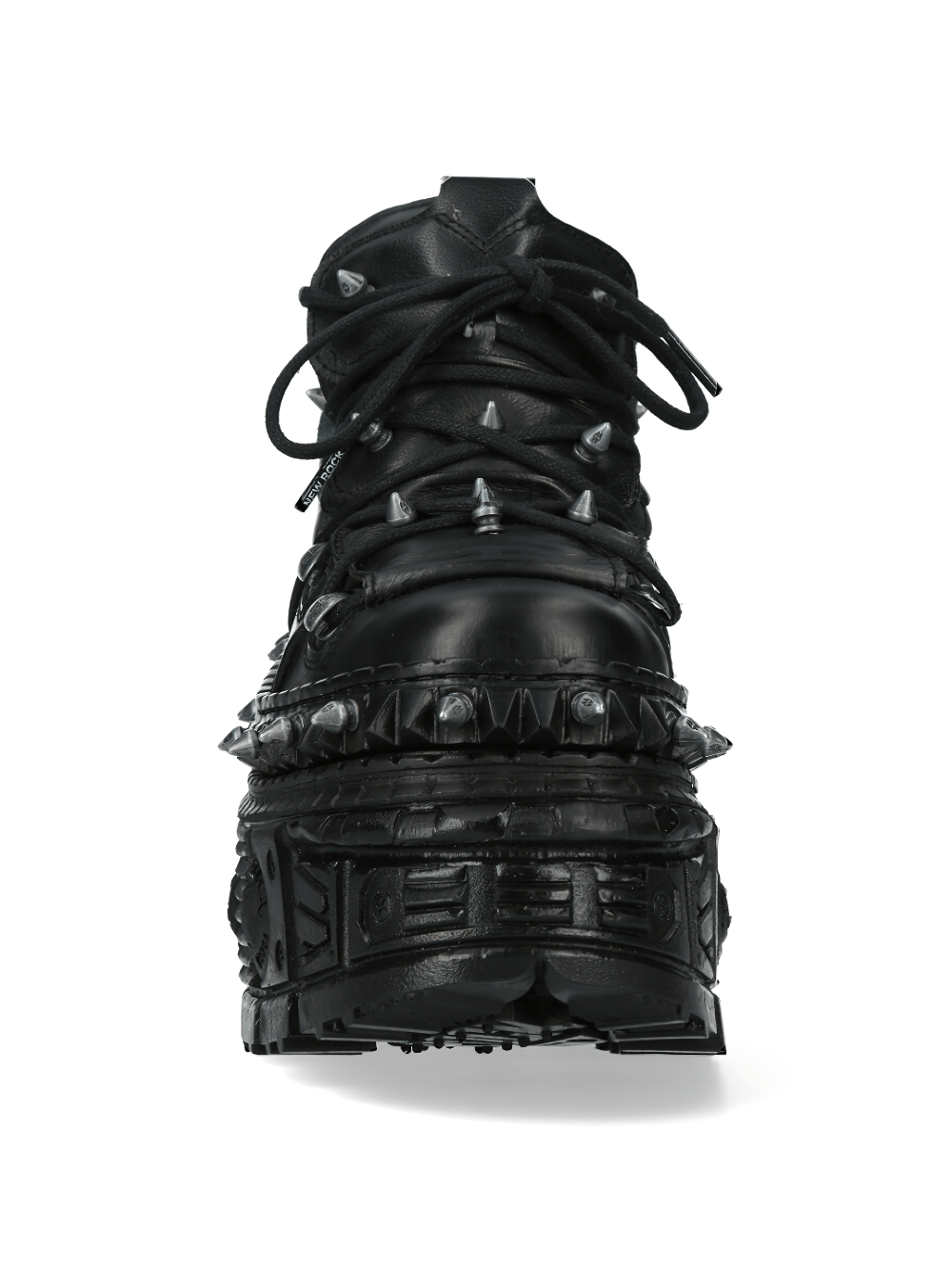 NEW ROCK Men's Punk Black Platform Ankle Boots With Studs
