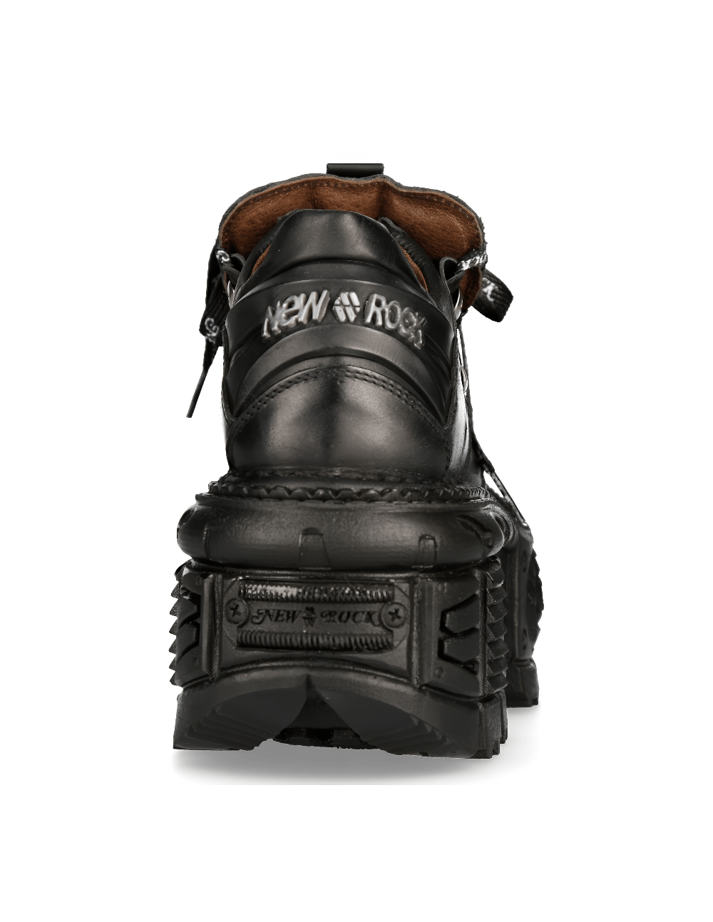 NEW ROCK Men's Punk Style Black Leather Platform Ankle Boots